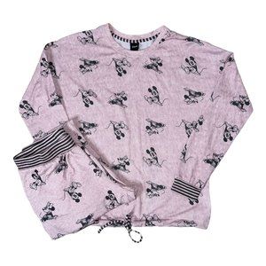 Walt Disney Mickey Minnie Mouse Pink 2 Piece Soft Comfy Pajama PJ Set S